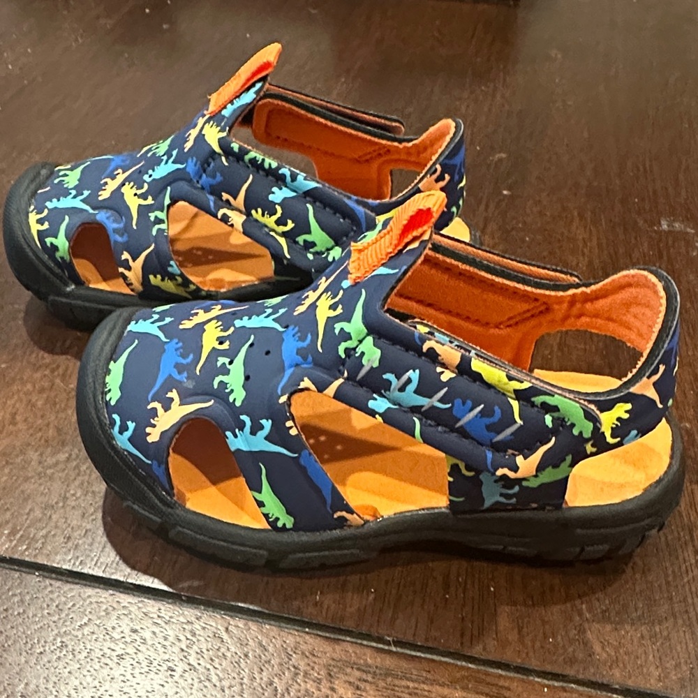 GAP Kids Water Shoes - Blue and Orange Dinosaur Print